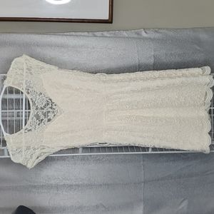 American Rag Lace Cream Color Skater Dress Woman's Size Small